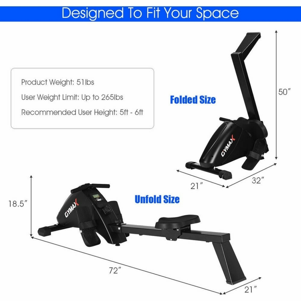 New Gymax Magnetic Rowing Machine - Picture 6 of 6